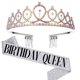 thumbnail image 1 of Tiaras de cumpleaños para niñas, coronas para cumpleaños de mujeres, tiara para reina de cumpleaños de mujeres con banda de cumpleañera, corona para niñas, tiaras y coronas para niñas, 1 of 5