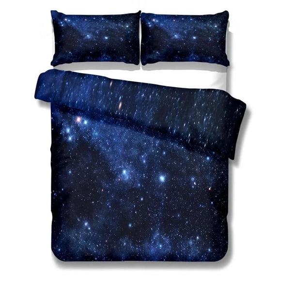 Star Galaxy Duvet Cover and Pillowcases Comforter Sets Soft Quilt Cover All Season Double