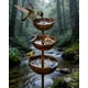 thumbnail image 1 of Estaca jardín recolector lluvia 3 niveles cuencos agua baño pájaros comedero mariposas exterior, 1 of 7