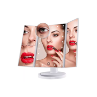 Genérico - Espejo Maquillaje 22 Luces Led Aumento X1, X2, X3, X10 Giratorio Blanco