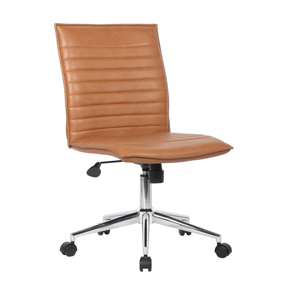 Silla de oficina Boss Office Products moderna de vinilo color caramelo