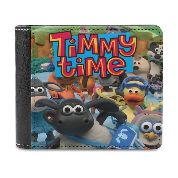 Timmy Time Cartera de Cuero PU para Hombres, Tarjetero Bifold Delgado, Cartera Minimalista de Cuero Sintético Suave