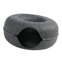 Magideal - Acogedora, Resistente, Tienda De Campaña Hecha A Mano Para Gatos Con Cama De De Fieltro Para Gatos, Juguete Interactivo Extraíble Y Fácil De Tra , Gris Oscuro