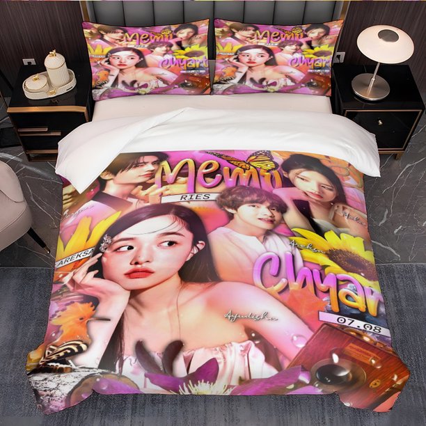 3pcs Dreamy Music Memories & Chyart Theme Print Exquisite Pattern Bedding Set with Duvet Cover and Pillowcases