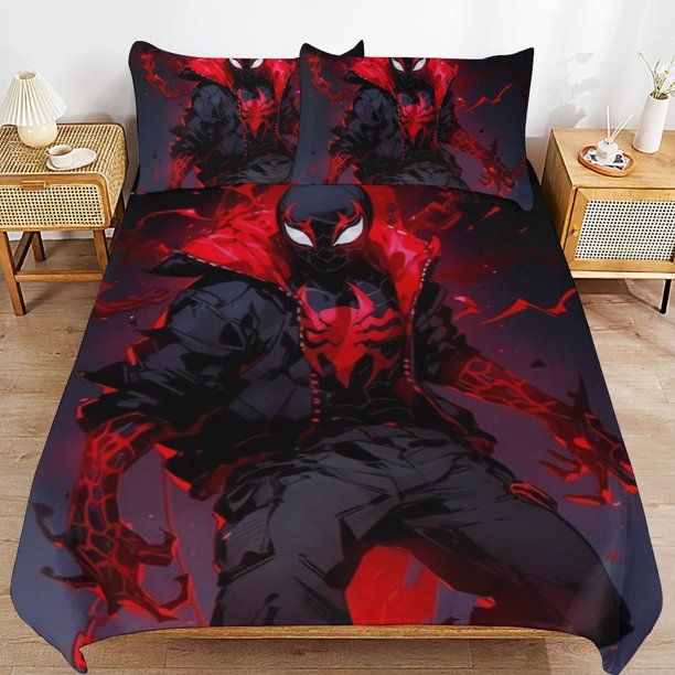 Into The Spider-Verse Bedding Sets Ultra Soft Skin-Friendly Duvet Cover 3 Piece, Cute Comforter Cover Bed Set for Boys Girls Kids
