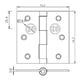thumbnail image 5 of Pack 3 Bisagras Acero Odis 3”×3”×2,0mm - Bronce, 5 of 6