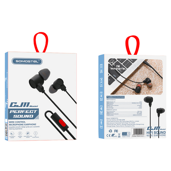 Audifonos manos libres Pack de 12 In-Ear CJ11 35mm Negro