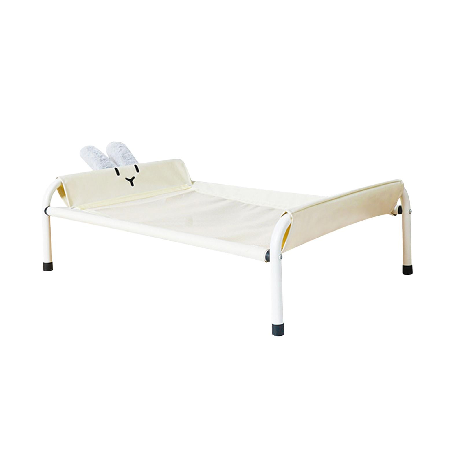 Ioensy - Cama Elevada Para Perros Y Gatos, Hamaca Resistente Para Gatos De Interior, Cachorros, Perros Pequeños, Color Blanco