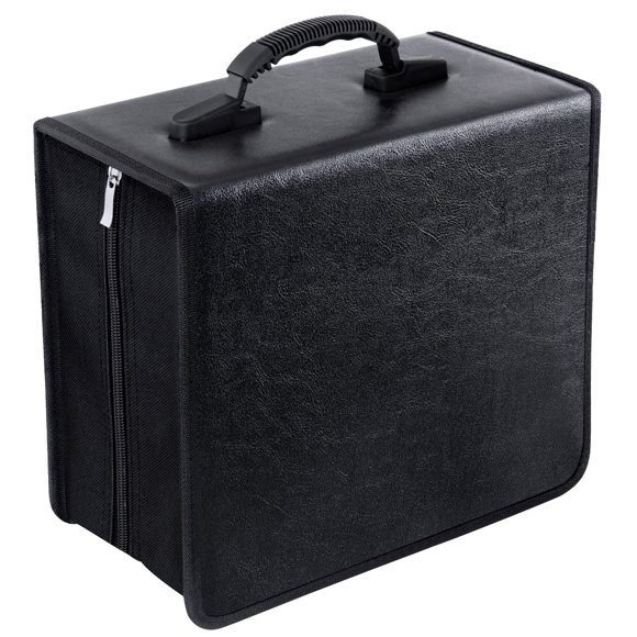 Funda para CD Bivisen con capacidad para 400 DVD, piel negra