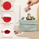thumbnail image 3 of Uxcell 2 piezas bolsa de maquillaje con cordón, bolsa cosmética de lona de 4.7" organizador de artículos de tocador para accesorios de viaje, rojo, 3 of 7