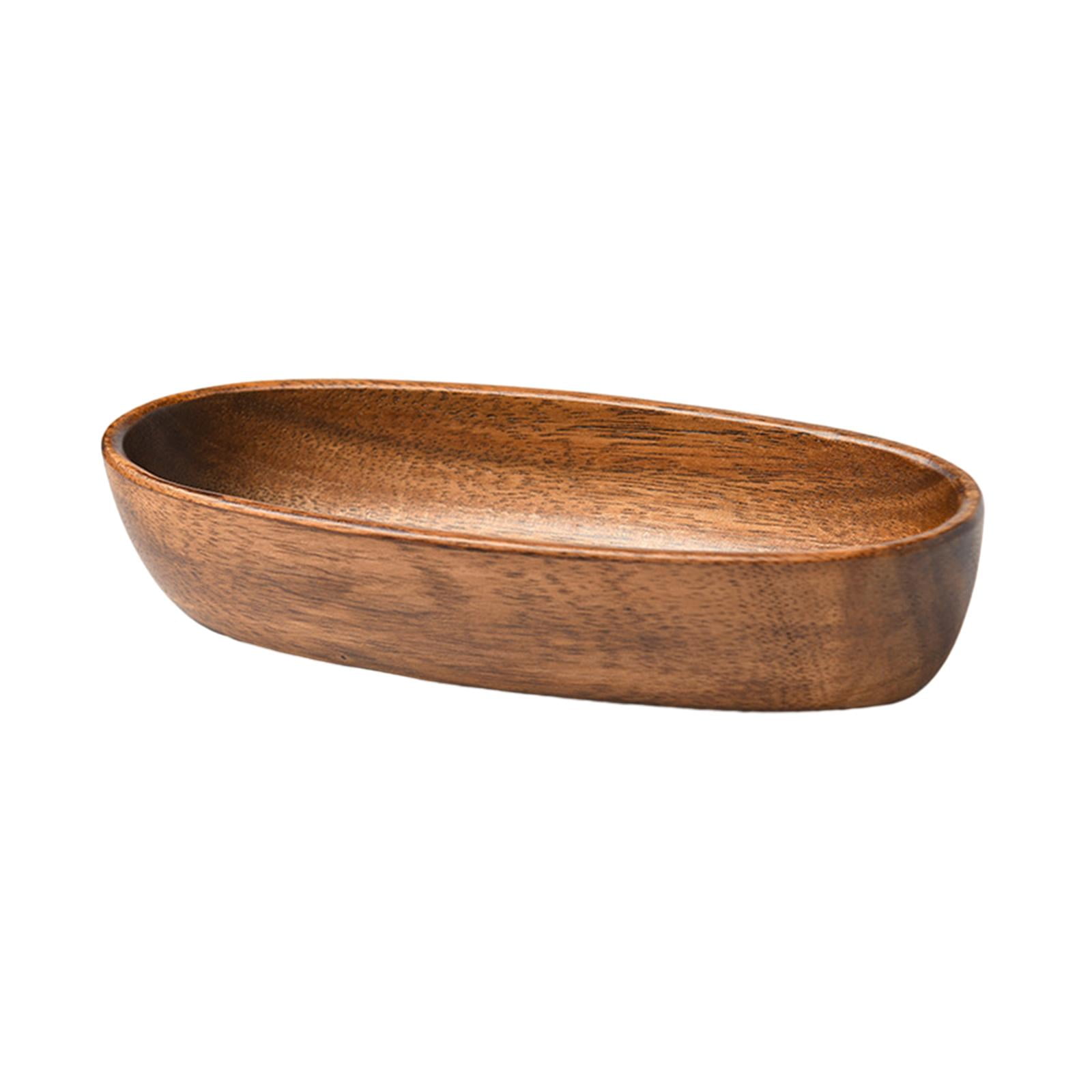 Bothyi - Bandeja De Madera Para Servir, Plato De Ensalada Resistente Para Baño, Dormitorio, Mesa De Centro De 22cm