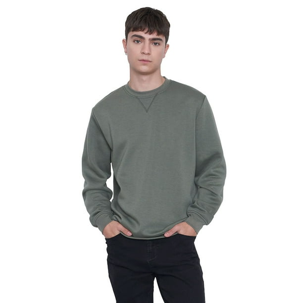 Polerón Hombre Round Neck Liso Verde Corona