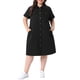thumbnail image 1 of Vestidos de Mezclilla para Mujer de Talla Grande Agnes Orinda con Botones, Solapa, Manga Corta, Midi, Verano, Casual, Camisa de Mezclilla con Bolsillos 4X Negro, 1 of 6