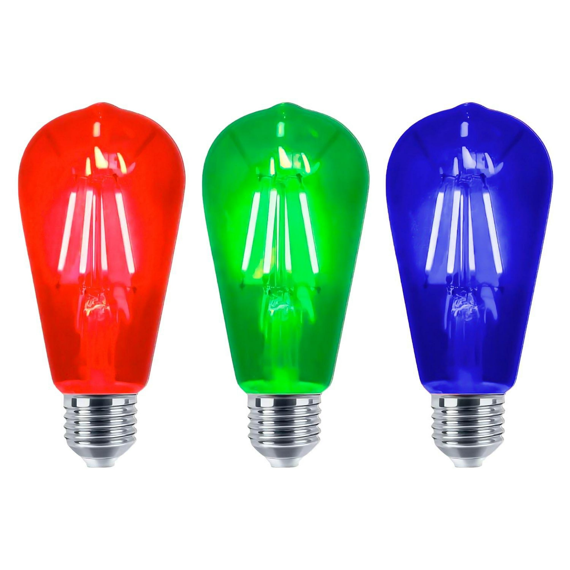 Gen - 3x Ampolleta Led Vintage Color Fiesta Luz Colores Retro Decoracion Multicolor