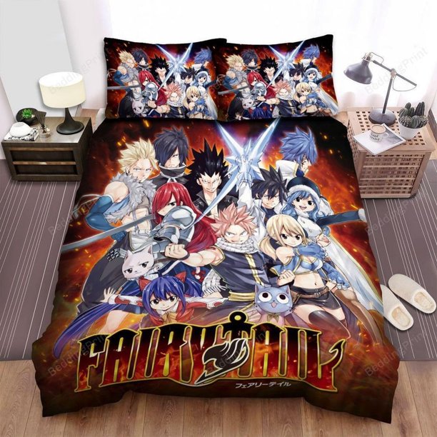 Fairy Tail Anime Quilt Duvet Cover Set Bed Linen Kids Soft Home Textiles Bedding3-Piece Bedding Set
