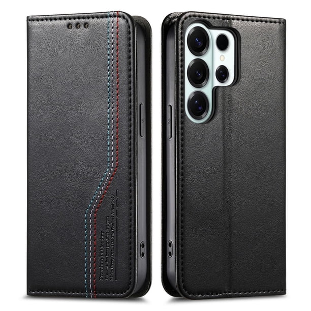 FOXDOCK Funda para Samsung Galaxy S26 Ultra: Cierre magnético, soporte ajustable, ranuras para tarjetas y correa integrada-negro