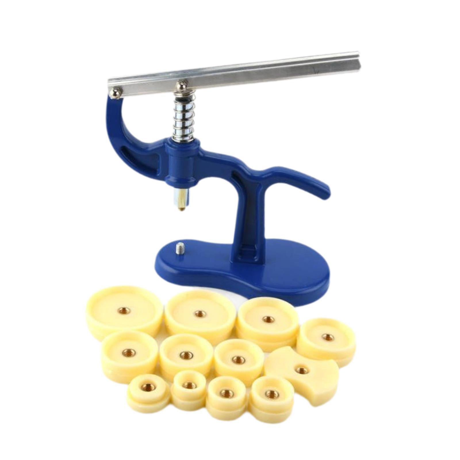 Ioensy - Juego De Herramientas De Prensa De Reloj, Kit De Reparación Para Cubiertas De Relojes, Cubierta Trasera De Reloj, Azul Y Amarillo