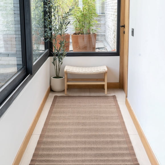 Alfombra Kigali Pasillera Entrada Sisal Café 90x300