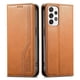 thumbnail image 1 of Funda tipo cartera para Samsung Galaxy A53 5G de piel con cierre magnético, ranuras para tarjetas y correa para la muñeca Marrón, 1 of 6
