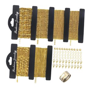 Magideal - Cadenas De Collar De Oro Para Hacer Joyas Minimalistas Con Anillos De Salto Para Mujeres