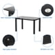 thumbnail image 2 of Modern tempered glass black dining table, simple rectangular metal table legs living room kitchen table, 2 of 3