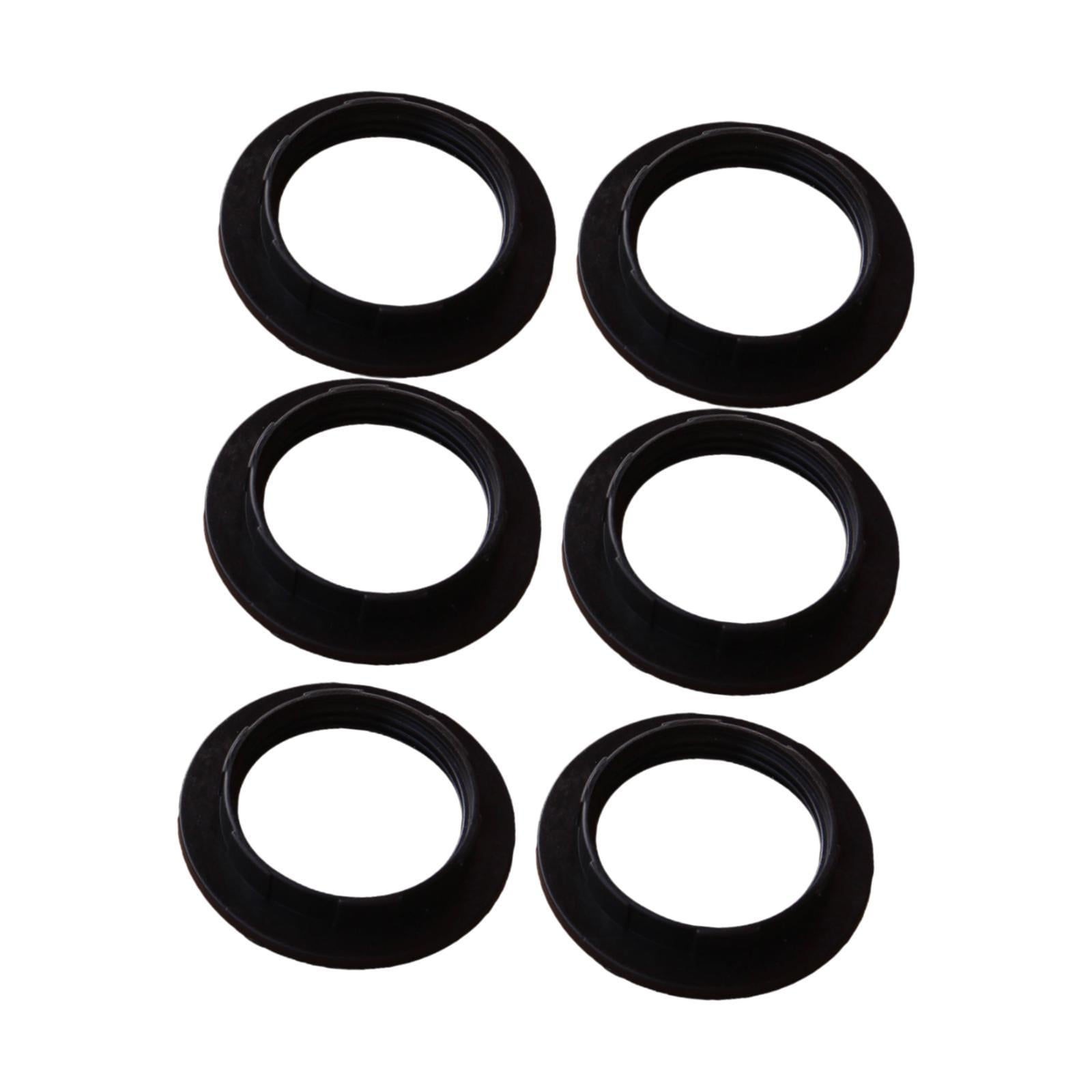Magideal - 6 Anillos Exteriores E26, Casquillos De Lámpara E27, Casquillos De Portalámparas, Casquillos De Bombilla, Anillos De Repuesto Para Base De Luz, , Negro