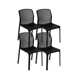 thumbnail image 1 of Set 2 Sillas de comedor Apilable Carin PP - Negro, 1 of 3