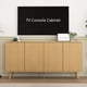 thumbnail image 3 of Sideboard Buffet Cabinet with Storage, Long Sideboard Storage Cabinet with 4 Doors, Wood Credenza Console Coffee Bar Cabinets with Adjustable Shelves for Living Room Kitchen Dining Room Natural, 3 of 3