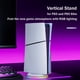thumbnail image 4 of Soporte Vertical RGB para PS5/PS5 Slim/PS5 Pro Edición Digital y Edición de Disco, Base Antideslizante, Accesorio que Ahorra Espacio con Ranura de Almacenamiento para Soportes, 4 of 7