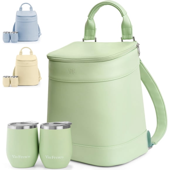Mochila Térmica Aislante Vin Fresco con 2 Vasos para Vino Verde