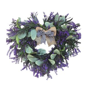 Magideal - Simulación Guirnalda Flores Lavanda Colgante De Pared Puerta De Entrada Amor Garland 42Cm Granja Para El Día De San Valentín Porche Jardín Decoración
