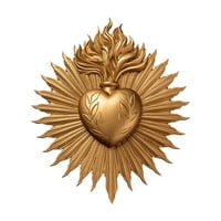 Magideal - Decoración De La Pared De Corazón Gótico Plaque De Pared Decorativa Trabajo De Arte De Pared Escultura De Pared Cardíaca Para La Entrada De Entrada De Oro