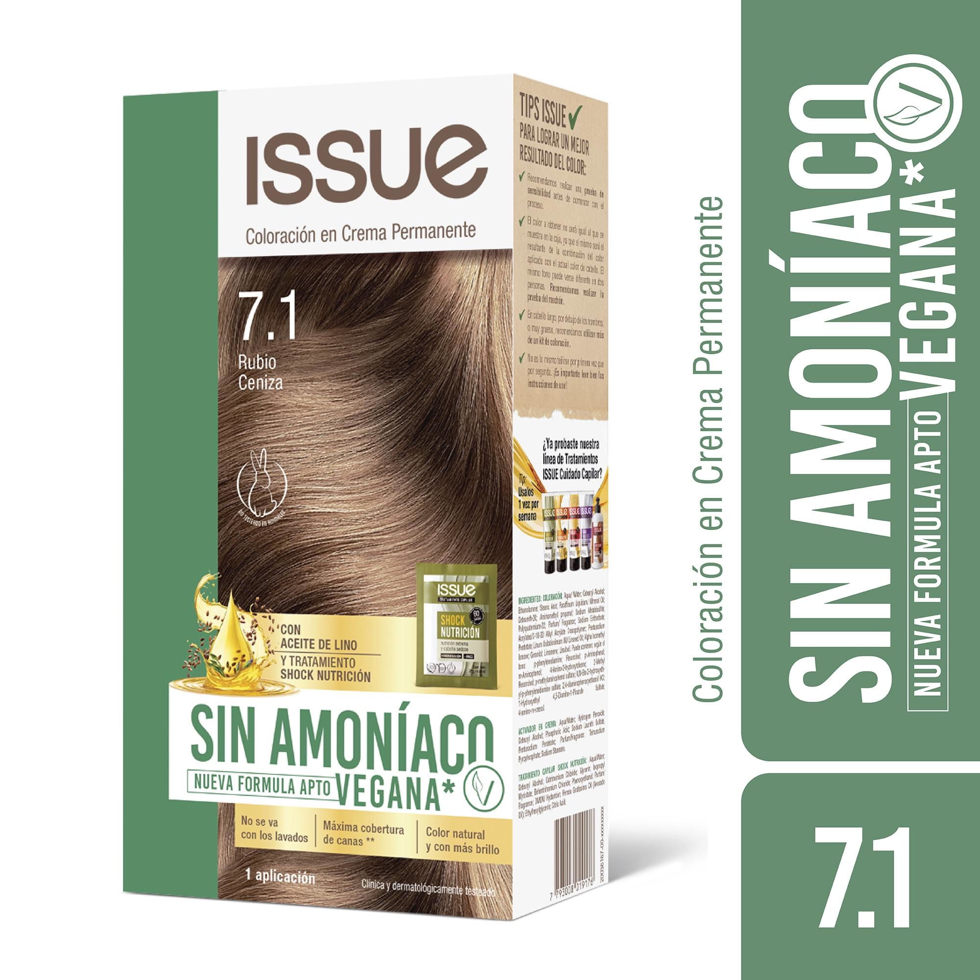 Coloración Cabello Sin Amoníaco 71 Rubio Medio Ceniza 1 Un Issue