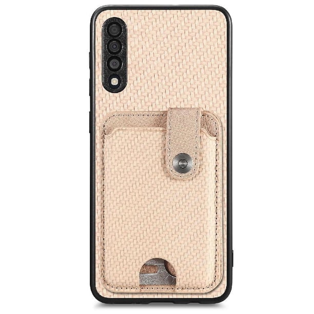 Funda Billetera Tejida para Samsung Galaxy A30s con Soporte y Tarjetero Beige