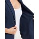 thumbnail image 5 of INSPIRE CHIC Blazer de algodón y lino de manga corta de verano para mujer, casual de negocios para oficina y uso casual L Azul oscuro, 5 of 6