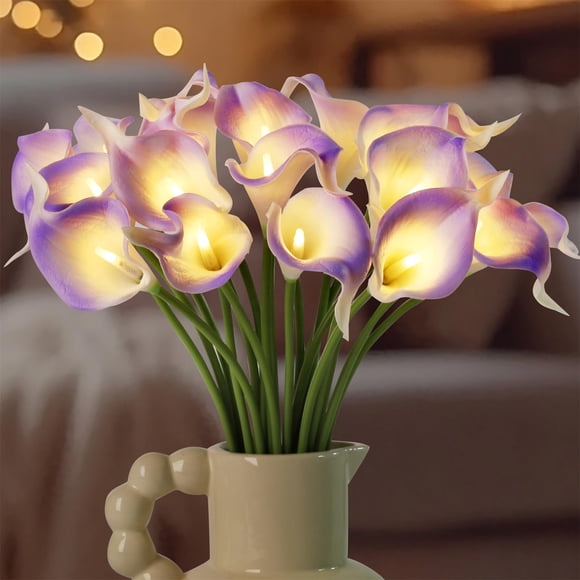 Ramo Artificial de Cala HOMESEASONS con Luz LED 20 piezas