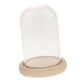thumbnail image 3 of cúpula de vidrio de madera con base de madera vaso de vidrio cubierta de vidrio florero titular a, 3 of 5