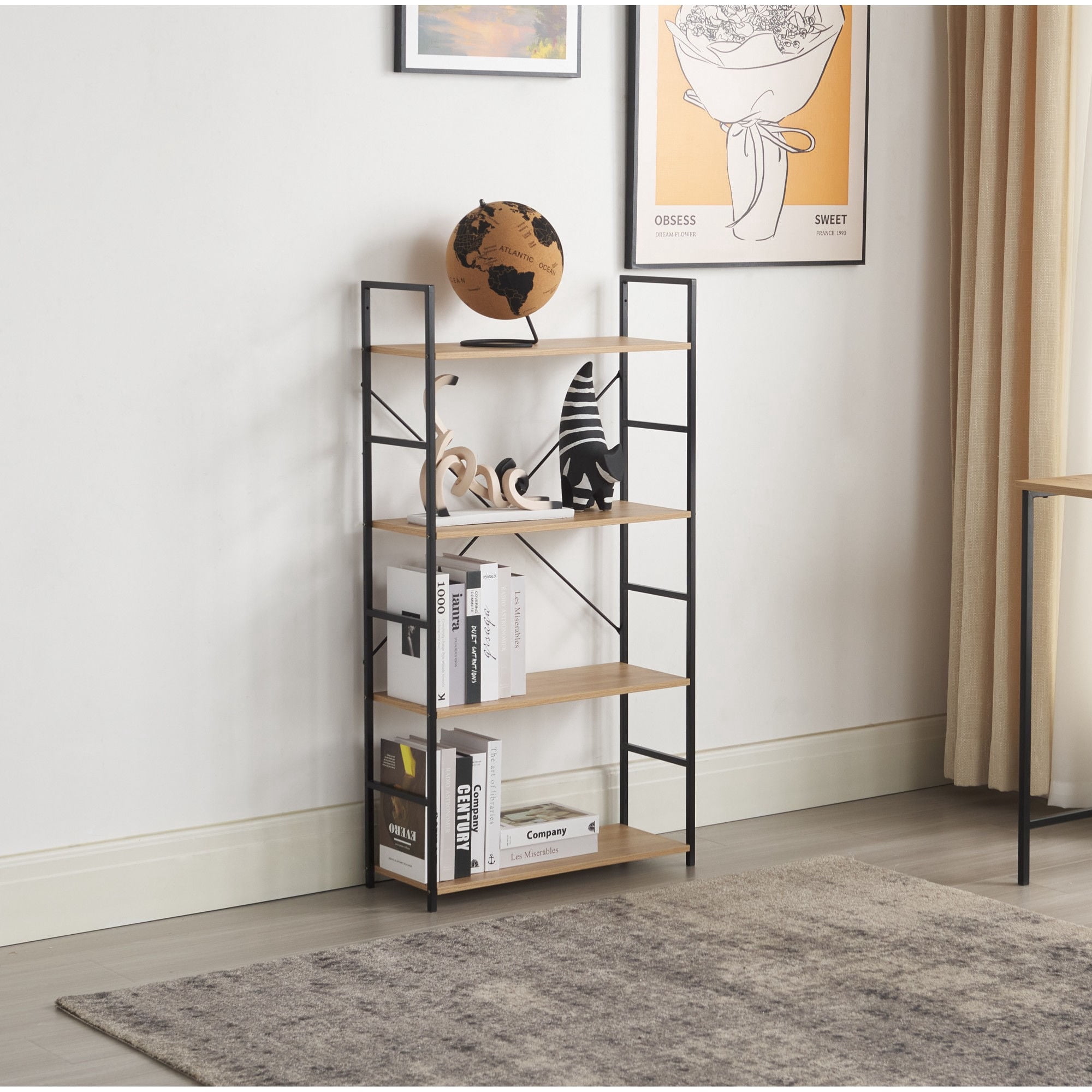 Mainstays - Estante Indus 4 Repisas Pb Metal Artinson Oak