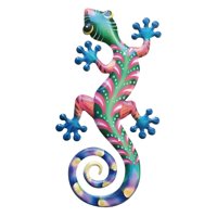 Bothyi - Arte De Pared De Gecko De Metal, Artículo Decorativo, Decoración De Pared Para Patio, Valla, Estilo Exterior E