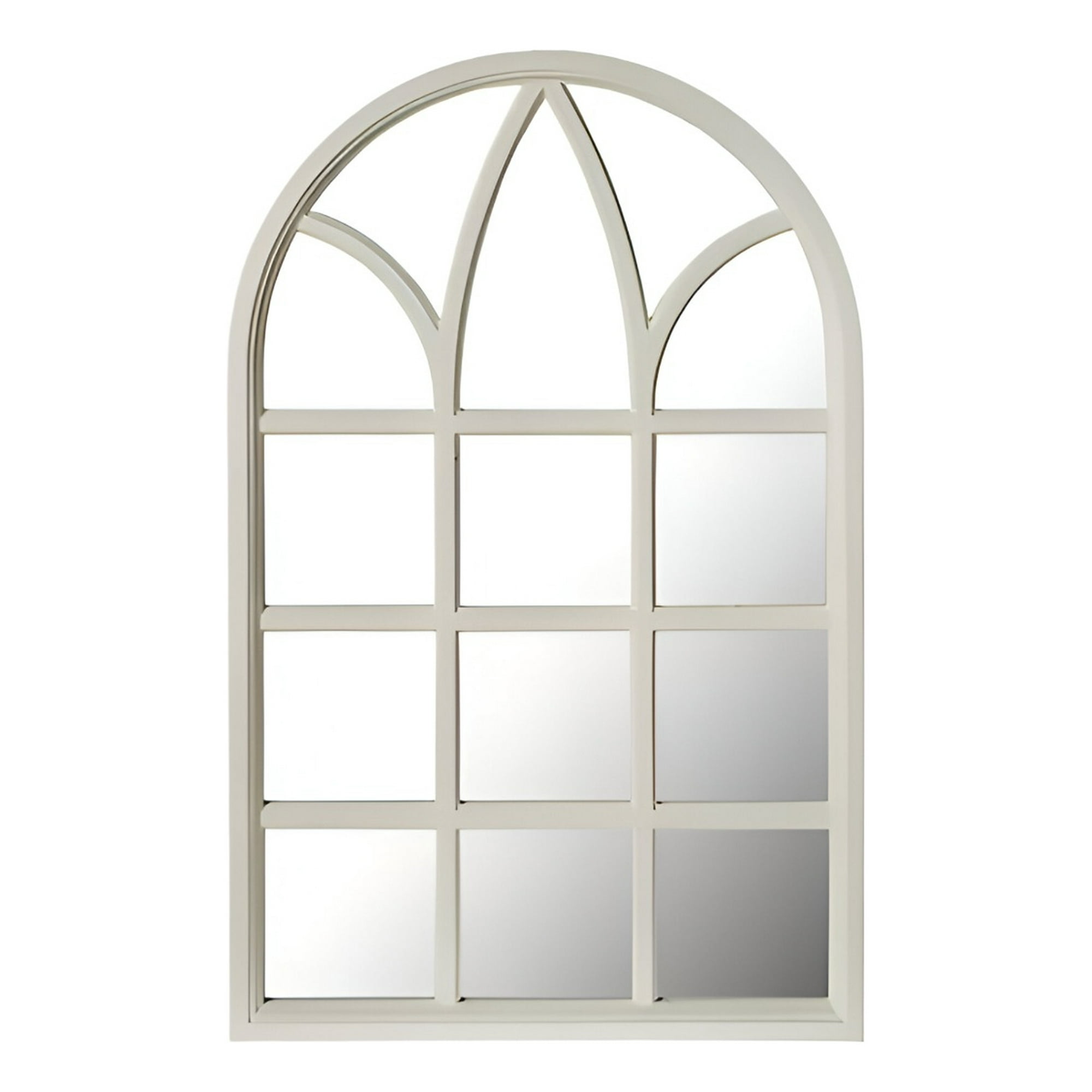 Genérico - Espejo Decorativo Blanco Diseño Ventana Catedral Jhn
