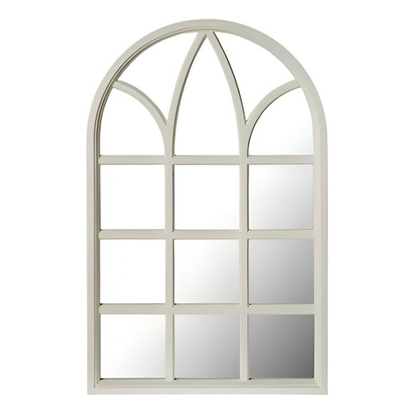 Espejo Decorativo Blanco Diseño Ventana Catedral Jhn