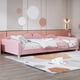 thumbnail image 2 of Twin size Upholstered Daybed, Sherpa Fabric Sofabed with Cloud-Shaped Backrest, No Box-spring Needed, Pink(Old SKU WF532068AAH), 2 of 3