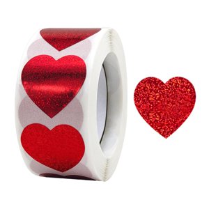 Magideal - 500X Pegatinas De Corazón, Sello Para Inauguración De La Casa, Pegatinas De Amor De Cumpleaños, Etiquetas Adhesivas De Papel Para Niños, , Estilo F