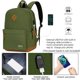 thumbnail image 2 of Mochila SUPACOOL para portátil ligera con puerto USB, color oliva/marrón, 2 of 8