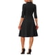 thumbnail image 3 of INSPIRE CHIC Vestido Vintage para Mujer Regreso a Clases Atuendo de Maestra Mangas 3/4 Cuello Mao Vestido de Oficina Línea A XL Negro, 3 of 6