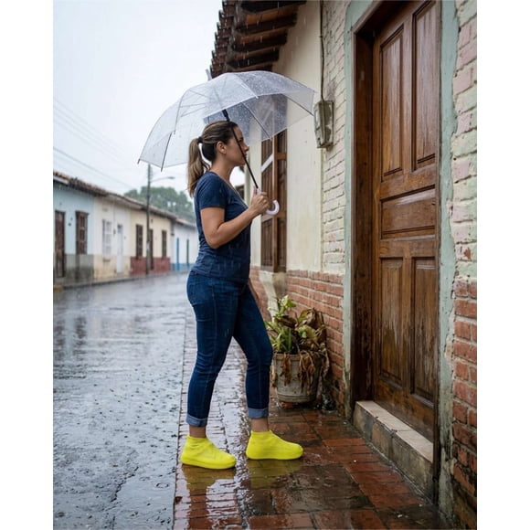 Fundas De Silicona Para Zapatos Lluvia Y Barro Talla S Amarillo