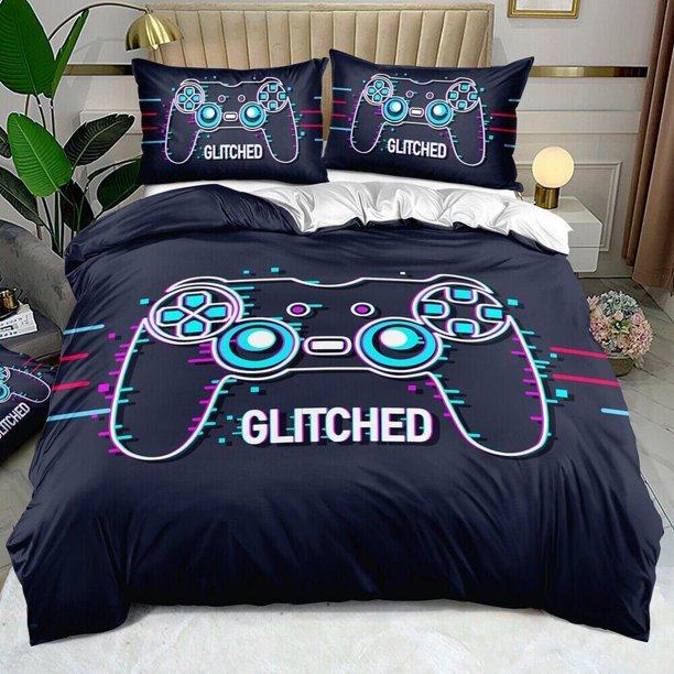 Video Games Game Handle Quilt Duvet Cover Set Double Queen Bedroom Decor 3-Piece Bedding Set