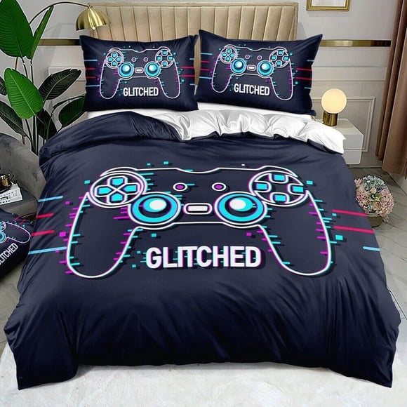 Video Games Game Handle Quilt Duvet Cover Set Double Queen Bedroom Decor 3-Piece Bedding Set