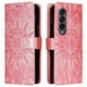 thumbnail image 1 of Funda tipo cartera FOXDOCK para Samsung Galaxy Z Fold 4 , diseño girasol en relieve, cuero PU, cierre magnético, soporte y tarjetero, 1 of 5