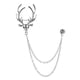 thumbnail image 3 of Puntas de cabeza de venado Cadenas de eslabones dobles Borlas Pasadores de collar Broche Clip Pin plata, 3 of 3